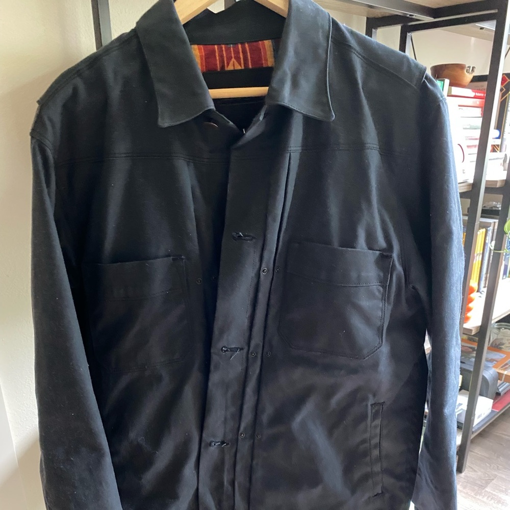 Freenote Cloth Riders Jacket Waxed Canvas size large black Yellowstone